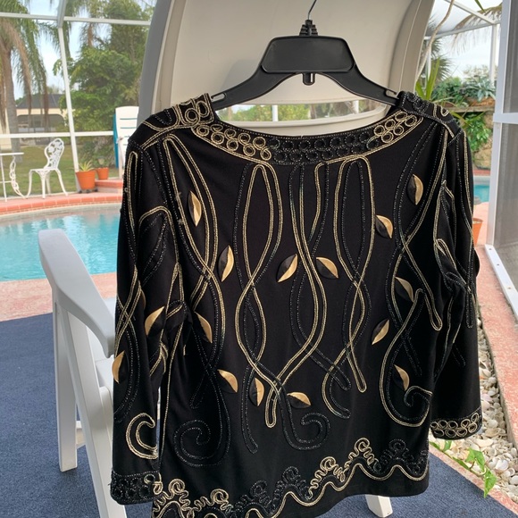 black and gold dressy tops